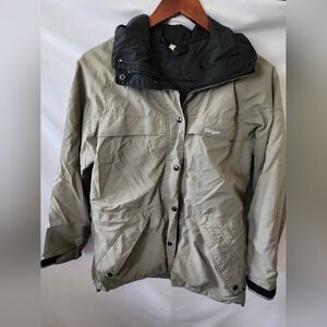 Taupe Taiga Jacket with Black Accents. Size Medium